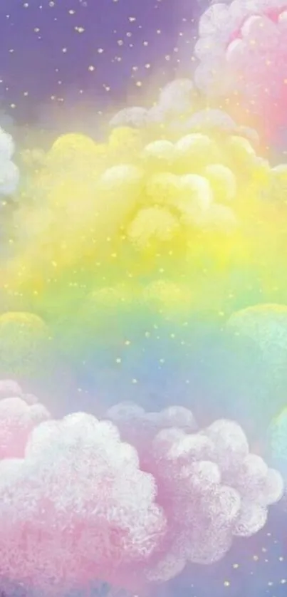 Dreamy pastel cloud wallpaper with soft hues.