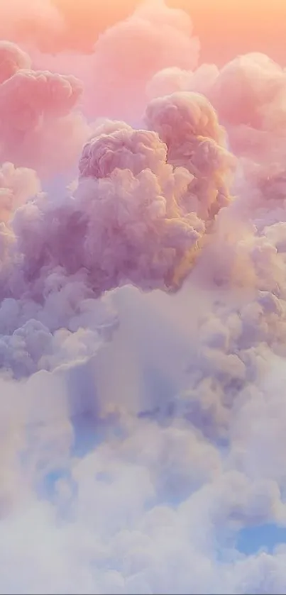 Soft pastel clouds in a vibrant sky