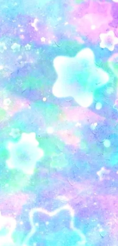 Dreamy pastel wallpaper with soft stars.