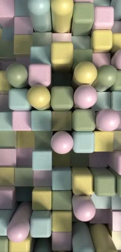 Pastel geometric abstract wallpaper design.