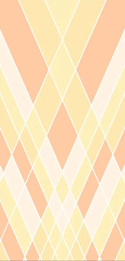 Pastel geometric pattern with peach and cream tones on mobile wallpaper.