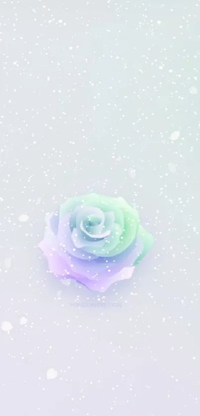 Pastel gradient flower wallpaper with soft hues of purple, blue, and green.