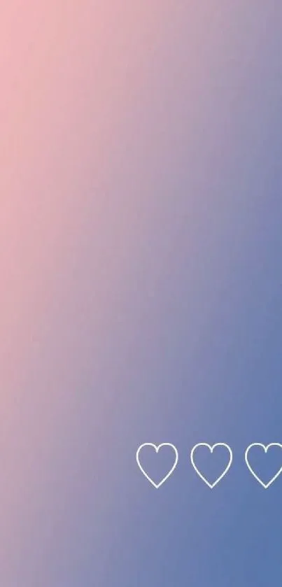 Pastel gradient wallpaper with hearts.