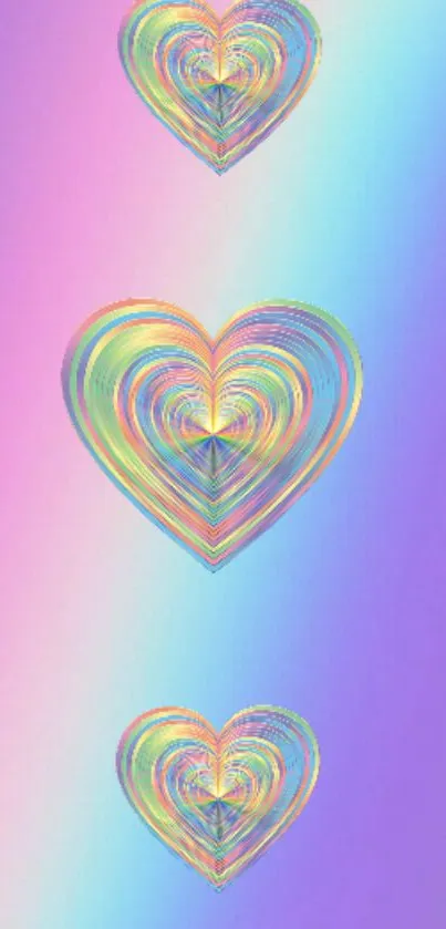 Vibrant pastel gradient heart design with soft pink and purple hues.