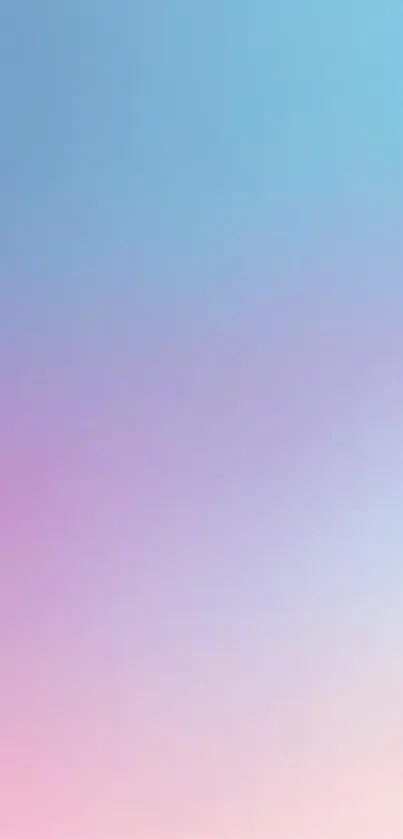 Pastel gradient wallpaper with blue and pink hues.