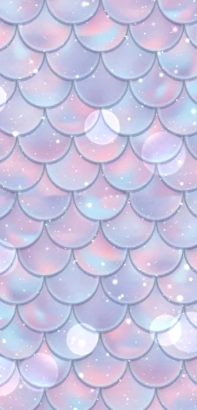 Pastel mermaid scale wallpaper with sparkles and dreamy hues.