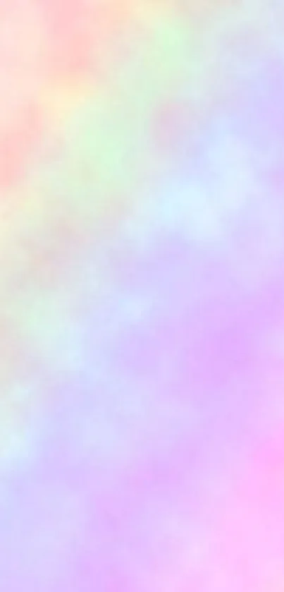 Pastel rainbow clouds mobile phone wallpaper.