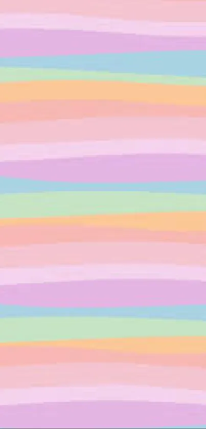 Pastel rainbow striped wallpaper with soft horizontal lines.