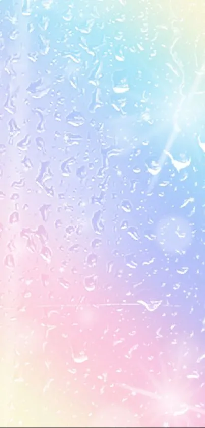 Pastel raindrop wallpaper with light effects.