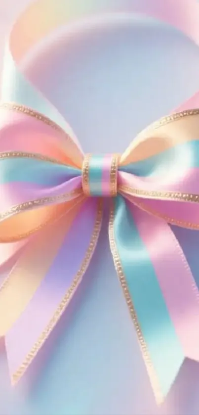 Pastel ribbon with soft gradient hues on phone wallpaper.