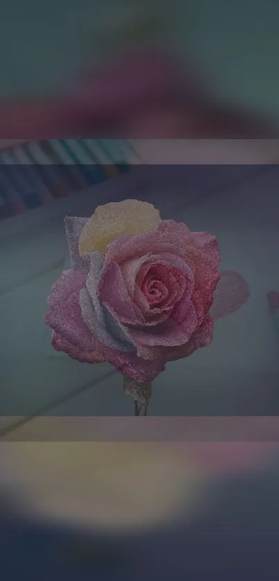 Delicate pastel rose wallpaper for mobile phone aesthetics.