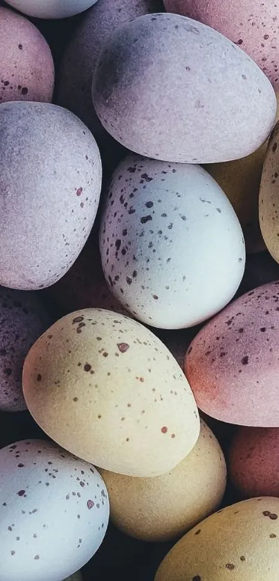 Pastel speckled eggs wallpaper in soft hues for phone.