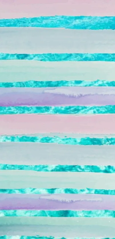 Watercolor pastel stripes with turquoise and pink hues.