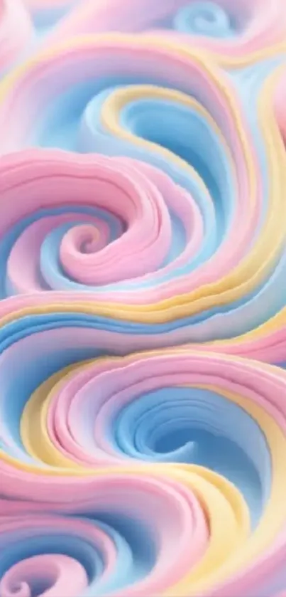 Colorful pastel swirl abstract wallpaper art.