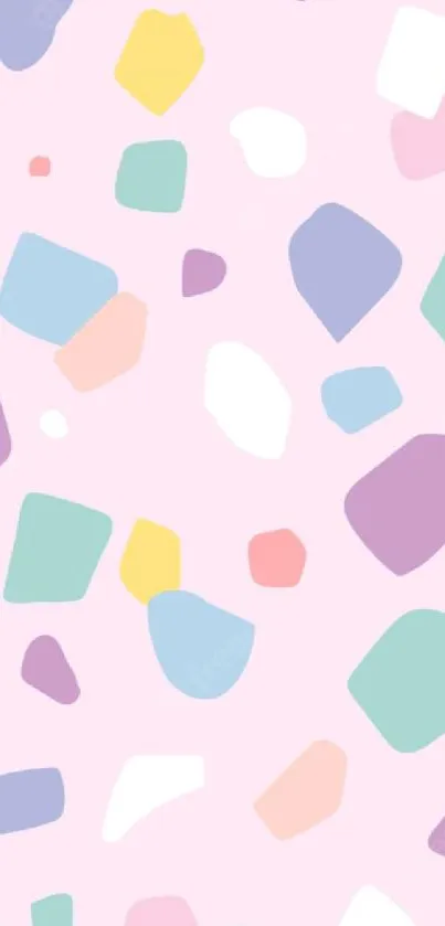 Pastel terrazzo pattern wallpaper for mobile screen.