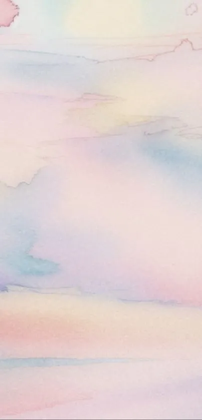 Pastel watercolor phone wallpaper with abstract design.