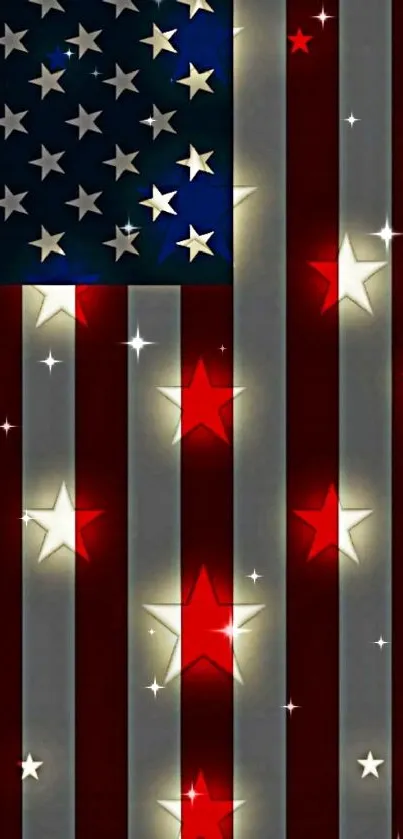 Mobile wallpaper of red, white, and blue stars and stripes.