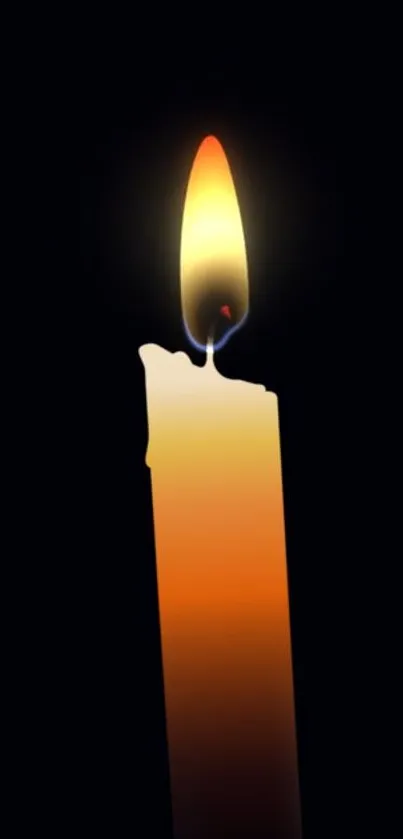 Candlelight with dark background wallpaper for mobile screen.