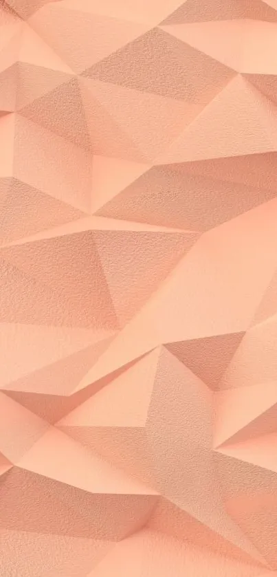 Peach geometric 3D polygon mobile wallpaper.