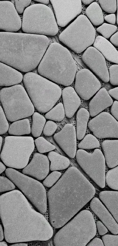 Monochrome pebble stone texture mobile wallpaper.