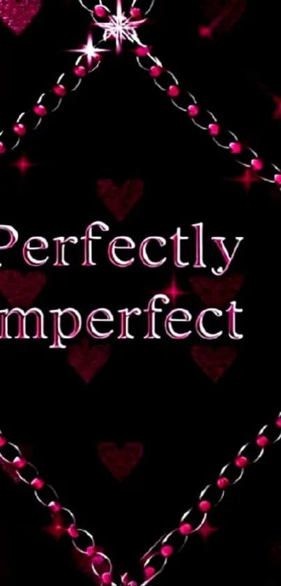Perfectly Imperfect wallpaper with chains and hearts.