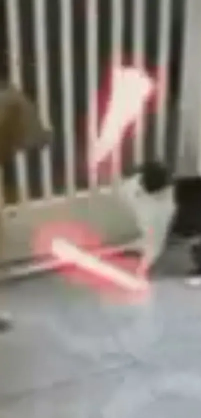 Cat and dog playing with lightsabers in a funny scene.