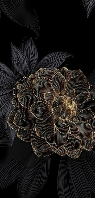 Petal Black Floral Design Live Wallpaper