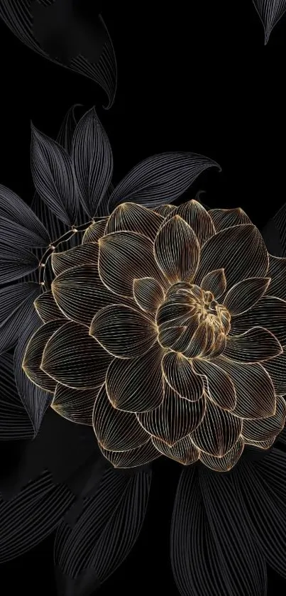 Petal Black Floral Design Live Wallpaper