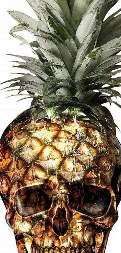 Mobile wallpaper featuring a pineapple skull design