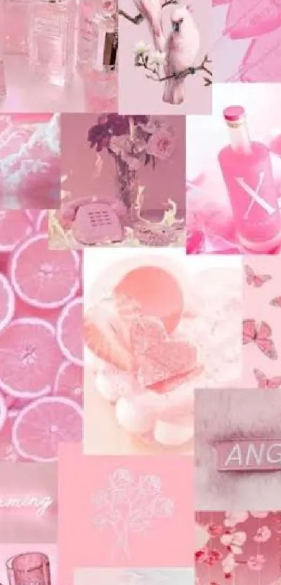 Pink aesthetic wallpaper with floral and dreamy patterns for mobile.