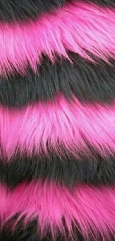 Pink and black striped fur texture wallpaper