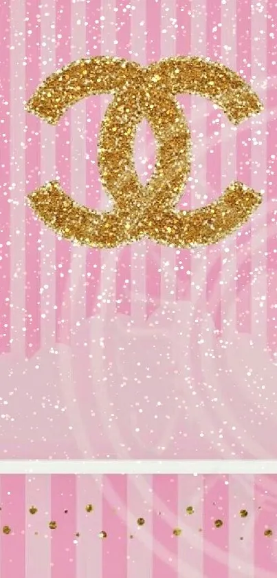 Pink and gold glitter mobile wallpaper.