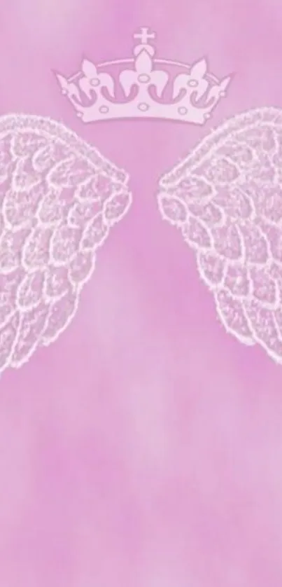 Pink angel wings and crown wallpaper design