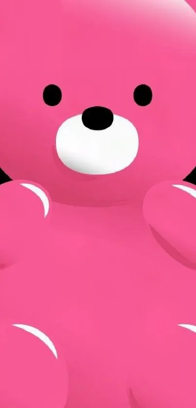 Pink bear cartoon mobile wallpaper with a cute design.