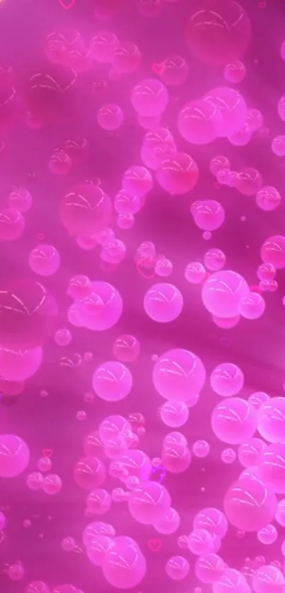 A vibrant pink bubble fantasy wallpaper design.