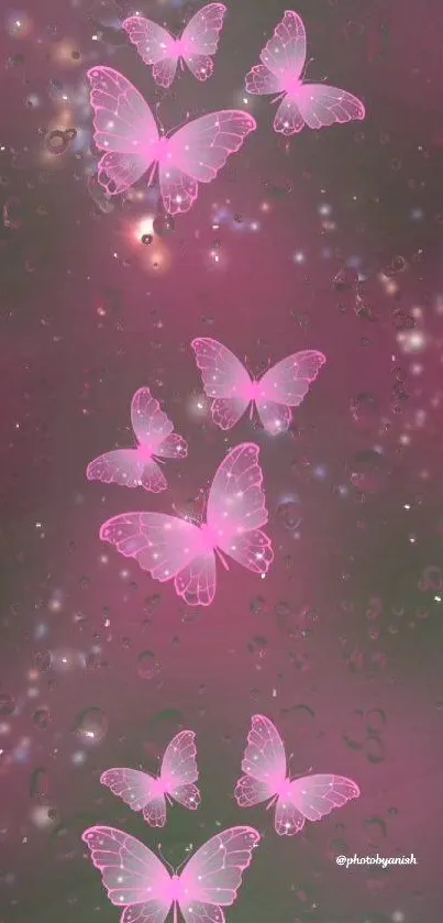 Beautiful pink butterfly wallpaper with an elegant and aesthetic design.