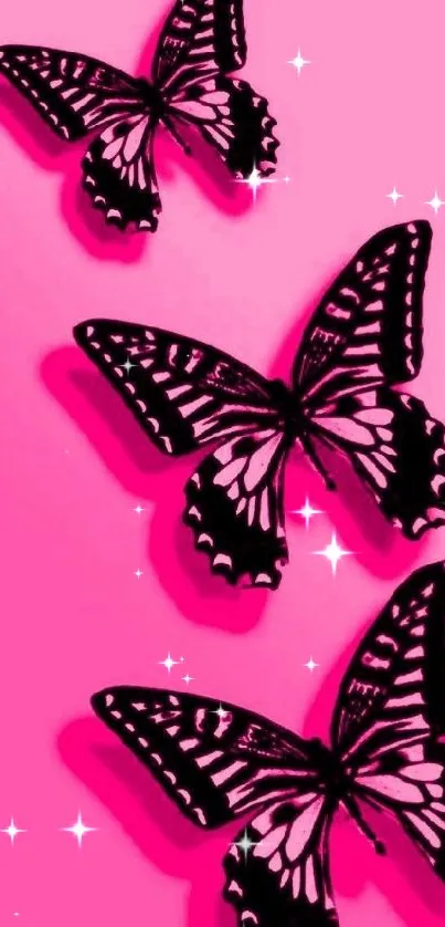 Pink butterflies on a vibrant background.