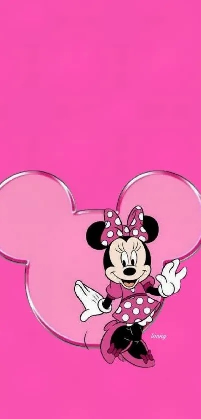 Cute cartoon character on pink background wallpaper.