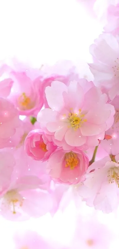 Pink cherry blossoms in full bloom wallpaper.