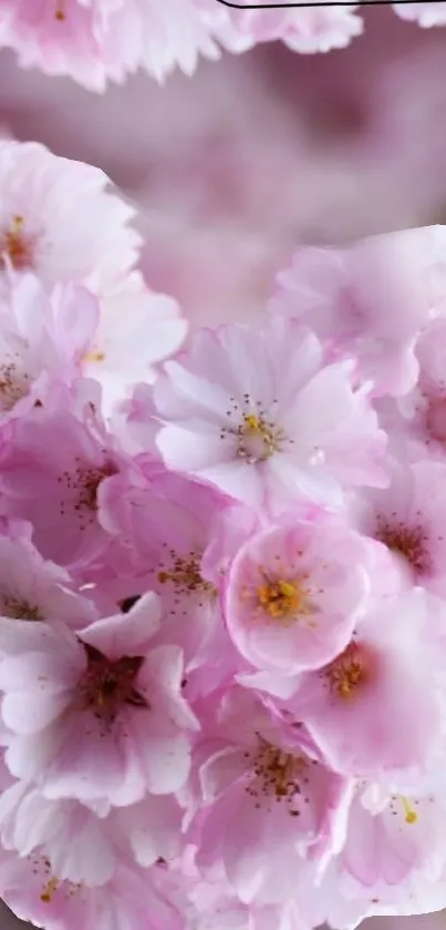 Beautiful pink cherry blossom flowers in full bloom, perfect for wallpaper.