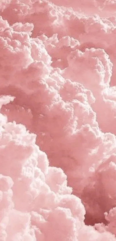 Pink clouds create a dreamy aesthetic wallpaper for mobile phones.