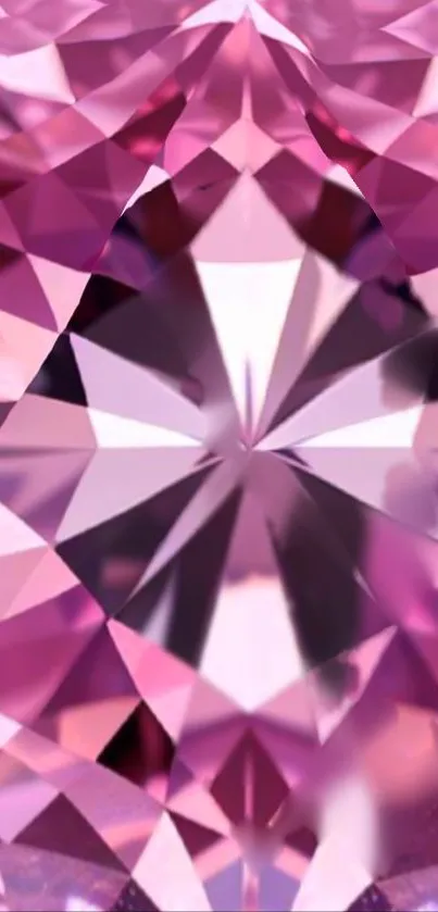 Luxurious pink diamond crystal wallpaper for mobile.