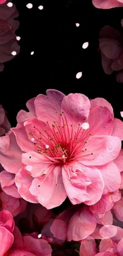 Pink floral blossom wallpaper for mobile.