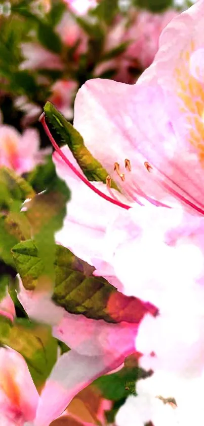 Elegant pink floral wallpaper with vibrant blossoms.