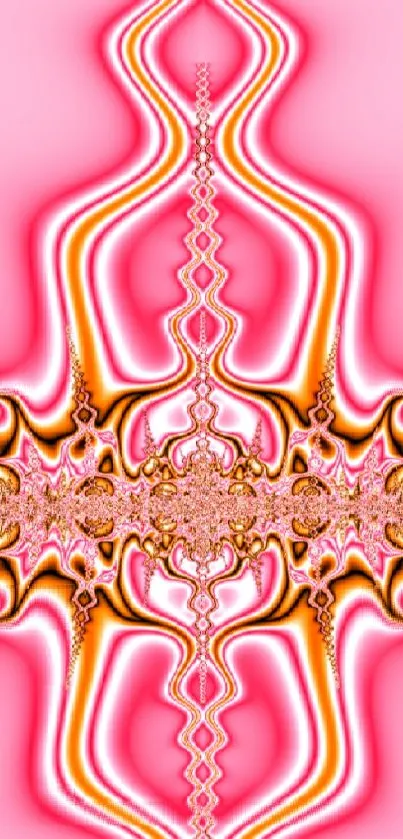 Pink fractal art wallpaper with intricate abstract patterns.