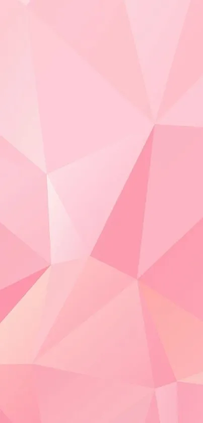 Pink geometric mobile wallpaper with faceted design and modern style.