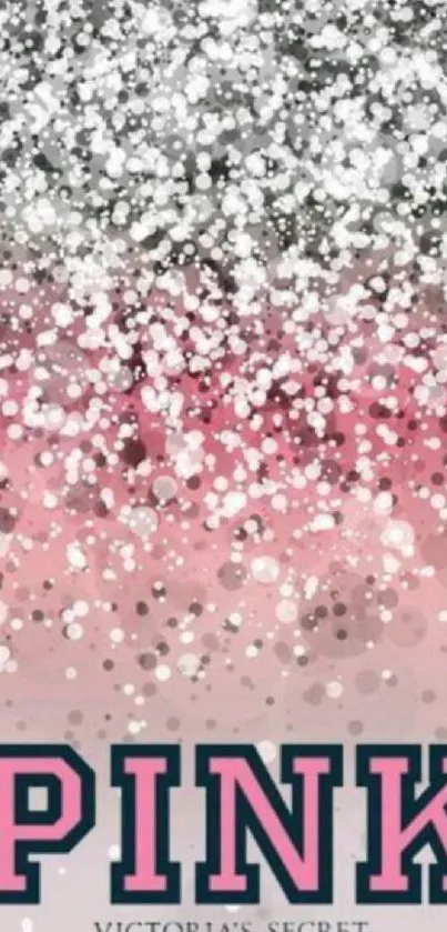 Pink and silver glitter mobile wallpaper with stylish design.