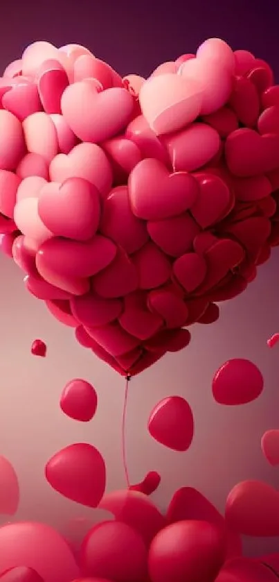 Heart-shaped pink balloons forming a cluster.