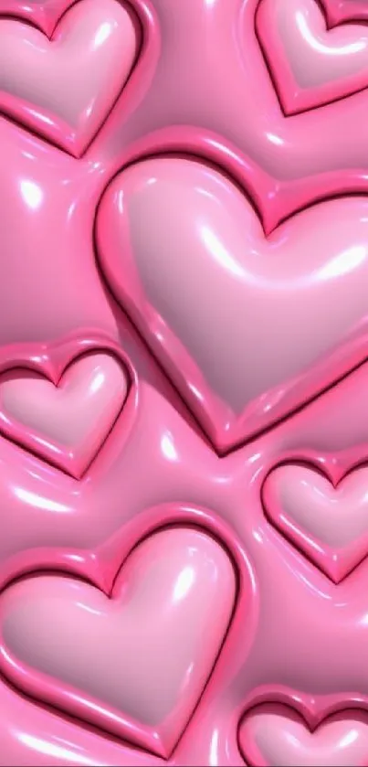 Vibrant pink heart design wallpaper for mobile devices.