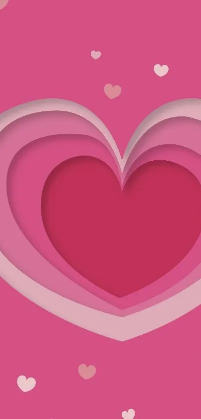 Layered heart design on a pink background, perfect for romantic themes.